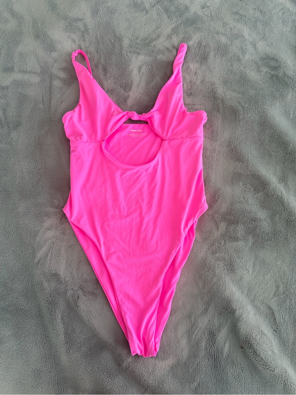 Women's Neon Pink One-Piece Swimsuit with Front Cutout